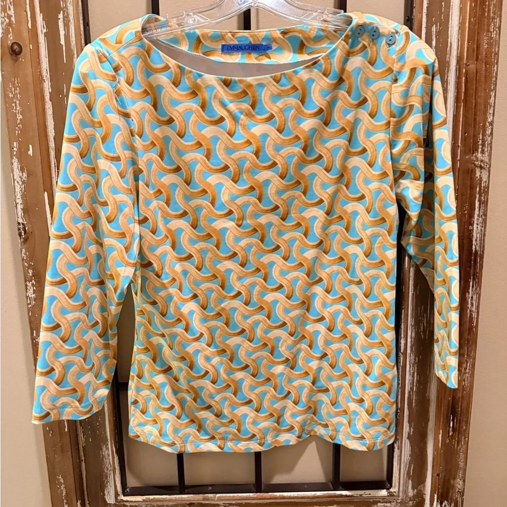 J.McLaughlin NWOT beautiful pattern top.  Catalina cloth stretch material.M - Picture 5 of 10